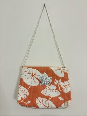 Add Libb Women's Orange Floral Chain Shoulder Bag